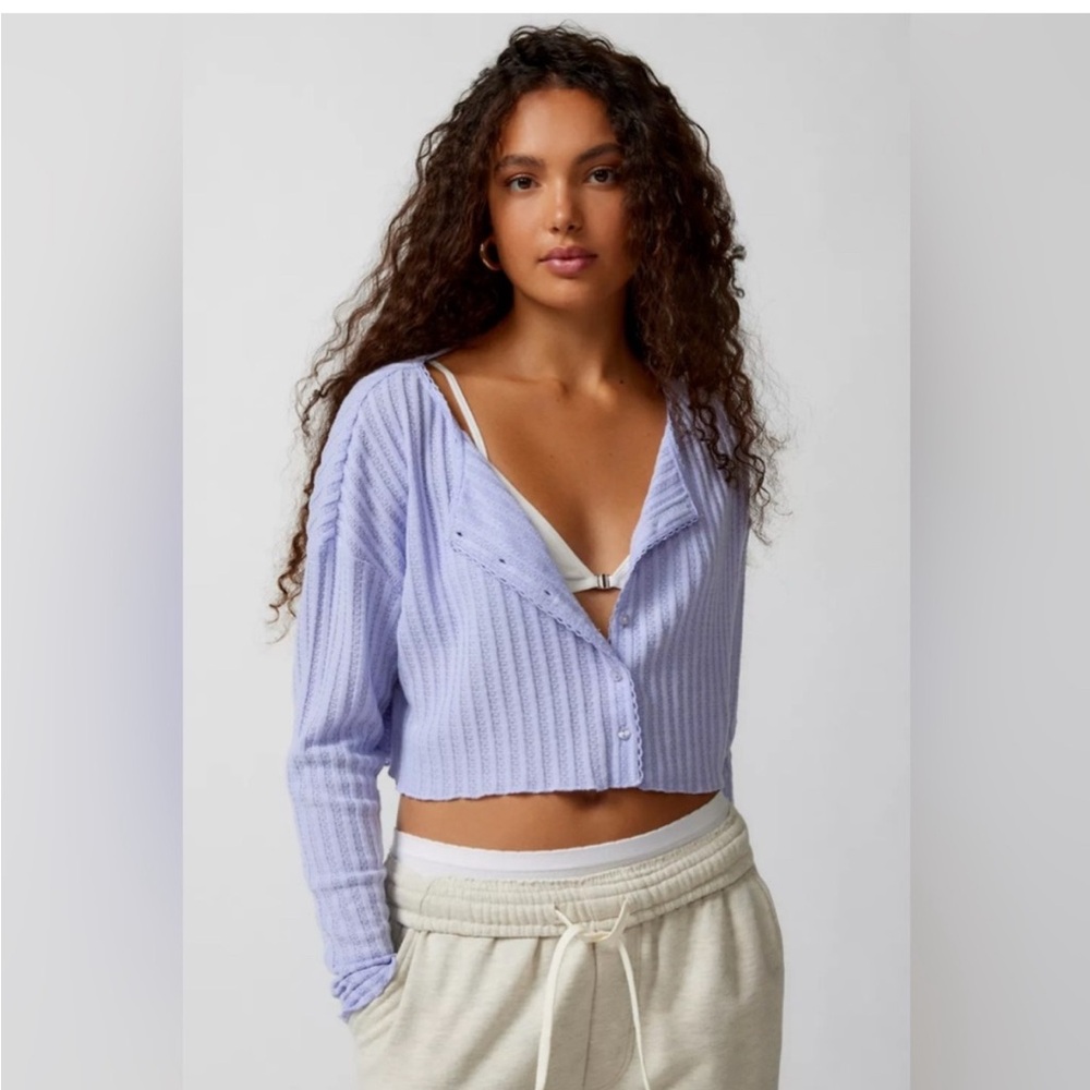 Urban Outfitters Light Purple Ribbed Crop Top